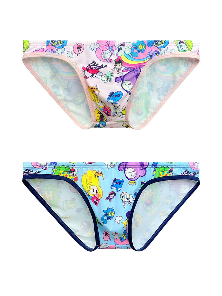 2-pack Men's Breathable Sports Cartoon Print Bikini | dmunderwear detail image 12