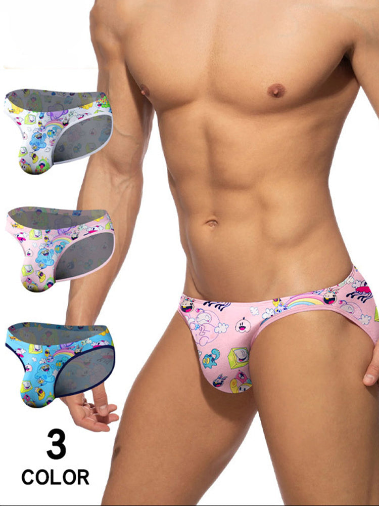2-pack Men's Breathable Sports Cartoon Print Bikini | dmunderwear detail image 3