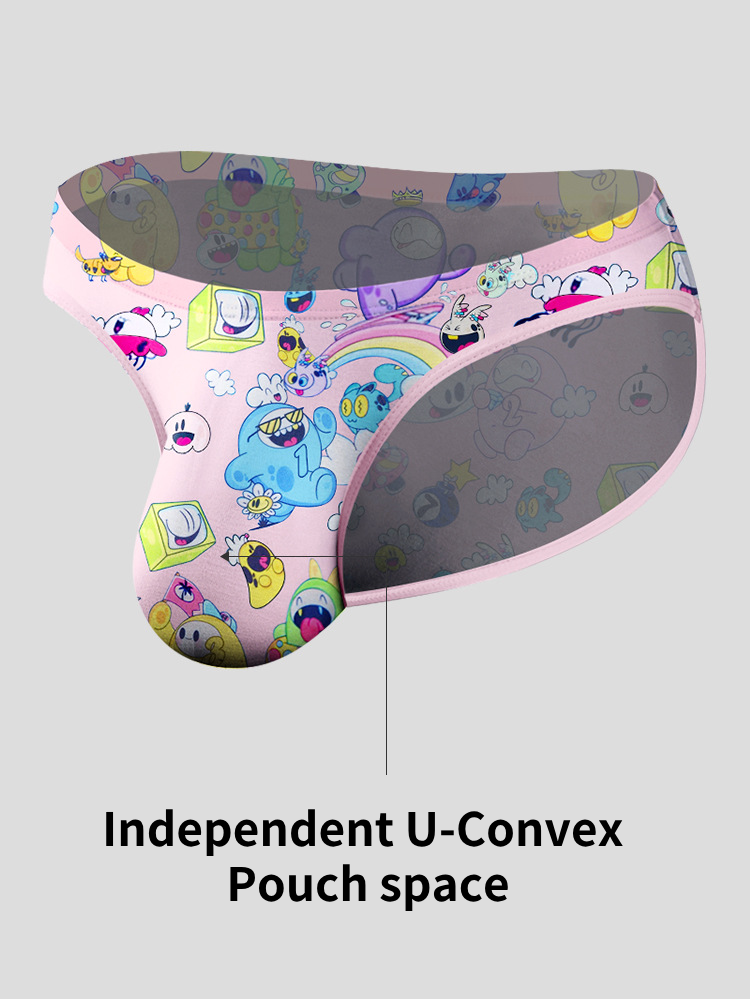 2-pack Men's Breathable Sports Cartoon Print Bikini | dmunderwear detail image 5