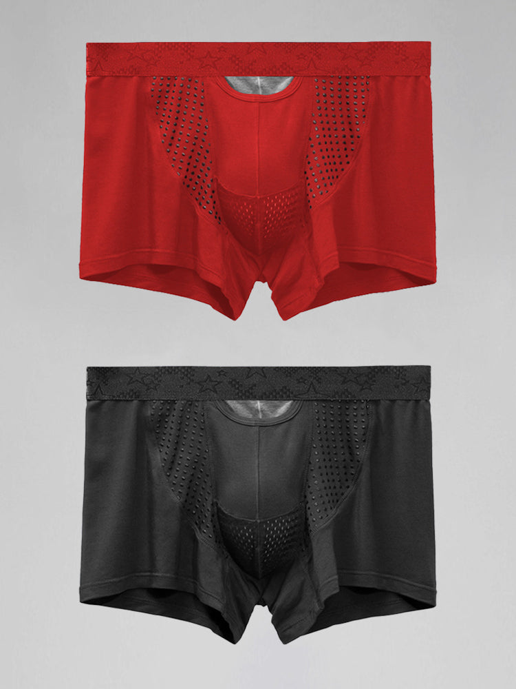 2 Pack Men's Large Pouch Trunks with Separate Pouch | dmunderwear detail image 2