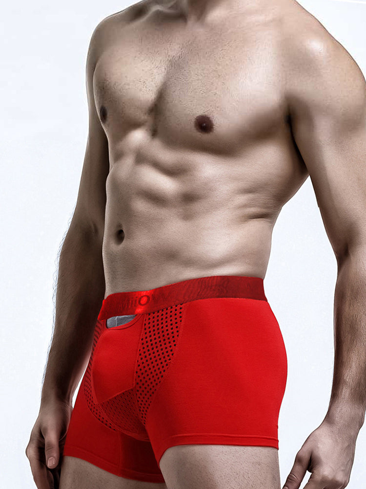2 Pack Men's Large Pouch Trunks with Separate Pouch | dmunderwear detail image 6