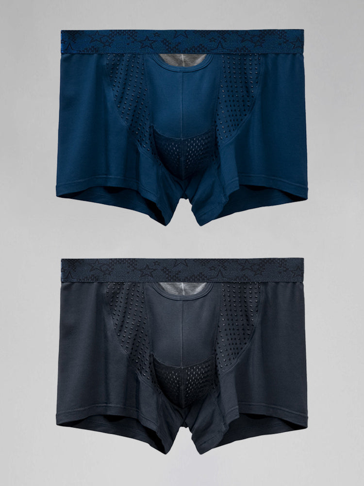 2 Pack Men's Large Pouch Trunks with Separate Pouch | dmunderwear detail image 8