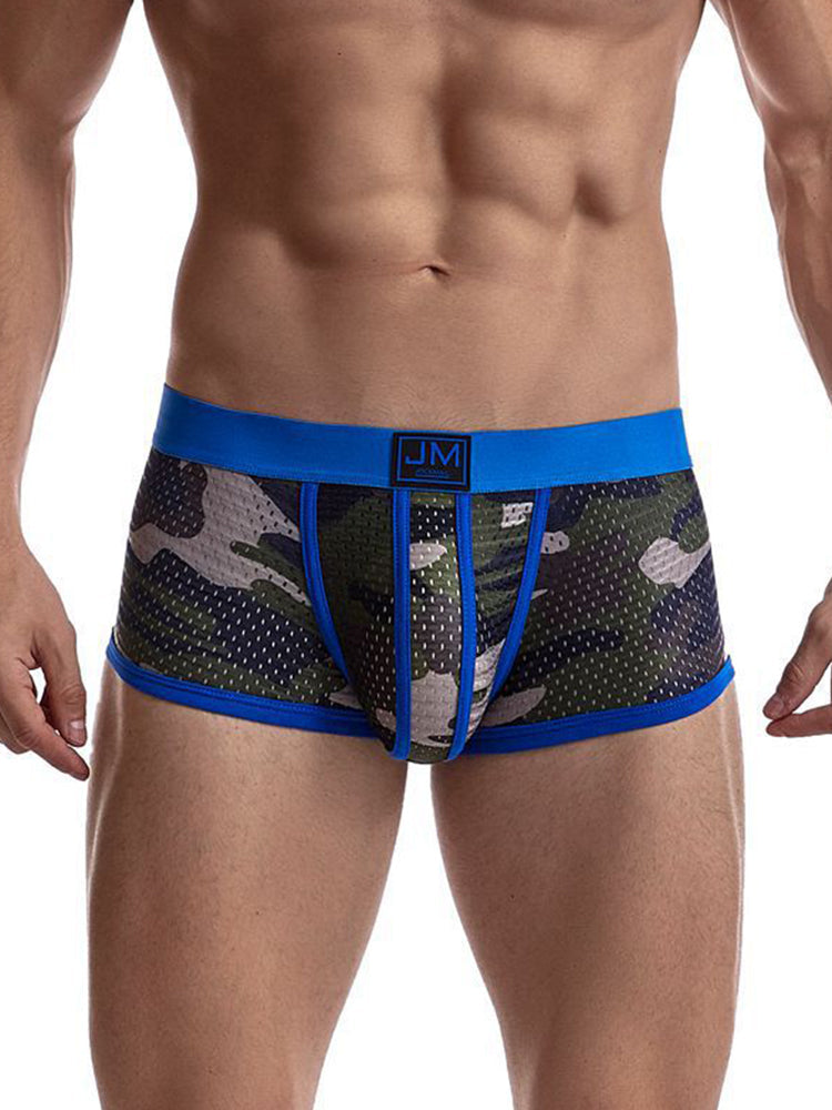 2 Pack Men's Camouflage Print Mesh Supportive Fit Touch-Free Soft-Touch Trunks | dmunderwear detail image 11
