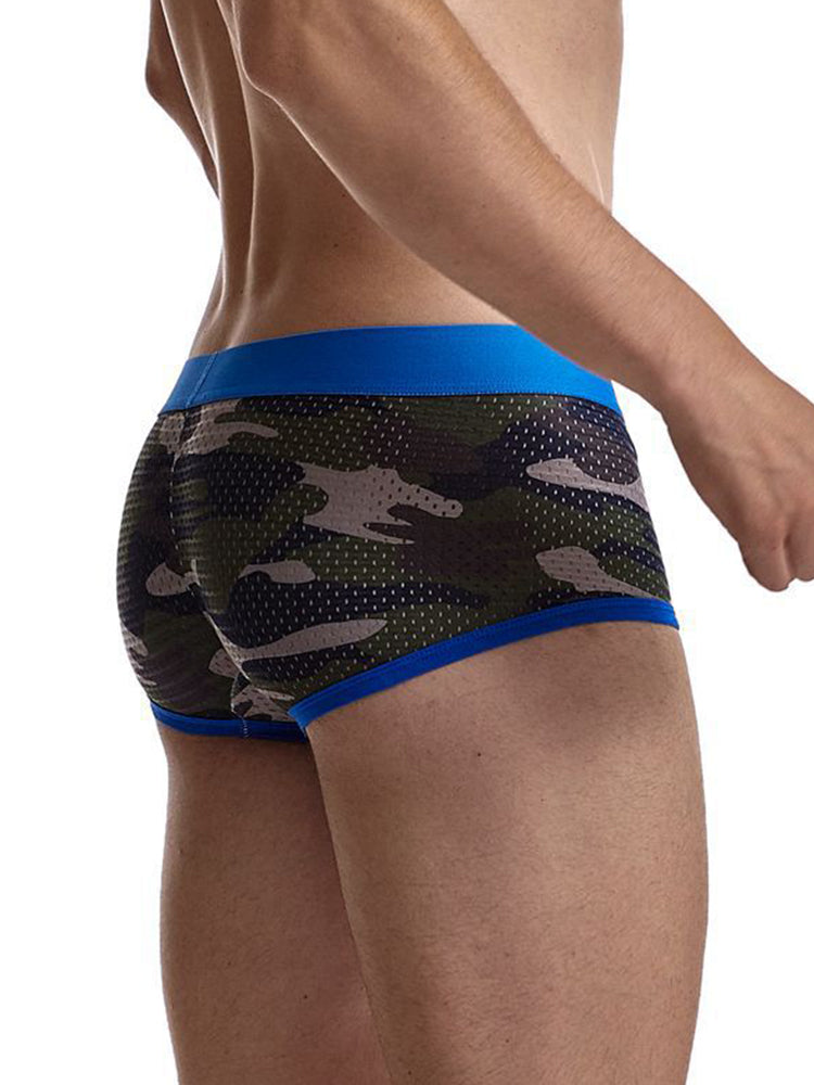 2 Pack Men's Camouflage Print Mesh Supportive Fit Touch-Free Soft-Touch Trunks | dmunderwear detail image 13