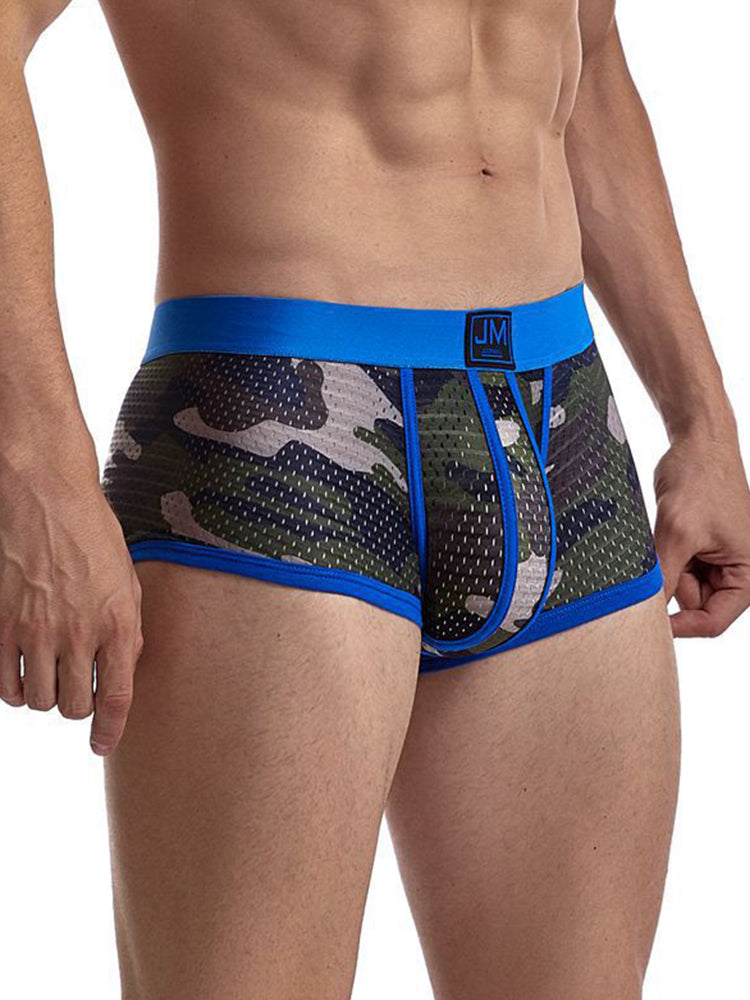 2 Pack Men's Camouflage Print Mesh Supportive Fit Touch-Free Soft-Touch Trunks | dmunderwear detail image 14
