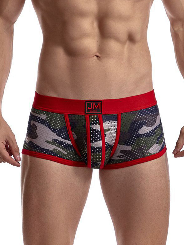 2 Pack Men's Camouflage Print Mesh Supportive Fit Touch-Free Soft-Touch Trunks | dmunderwear detail image 15