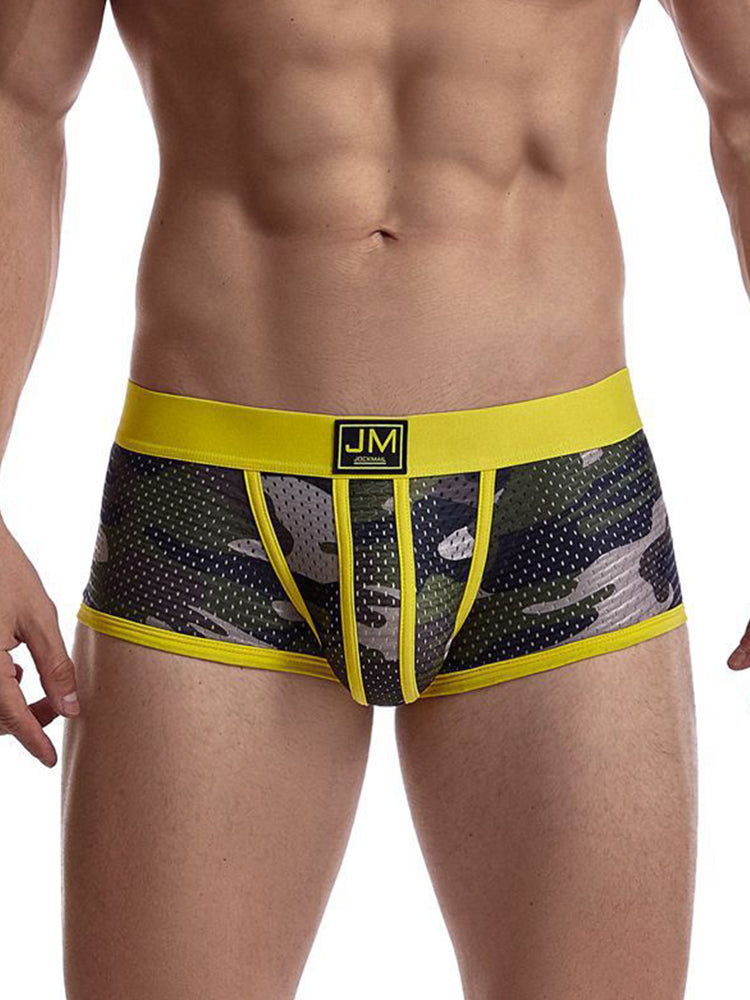 2 Pack Men's Camouflage Print Mesh Supportive Fit Touch-Free Soft-Touch Trunks | dmunderwear detail image 19
