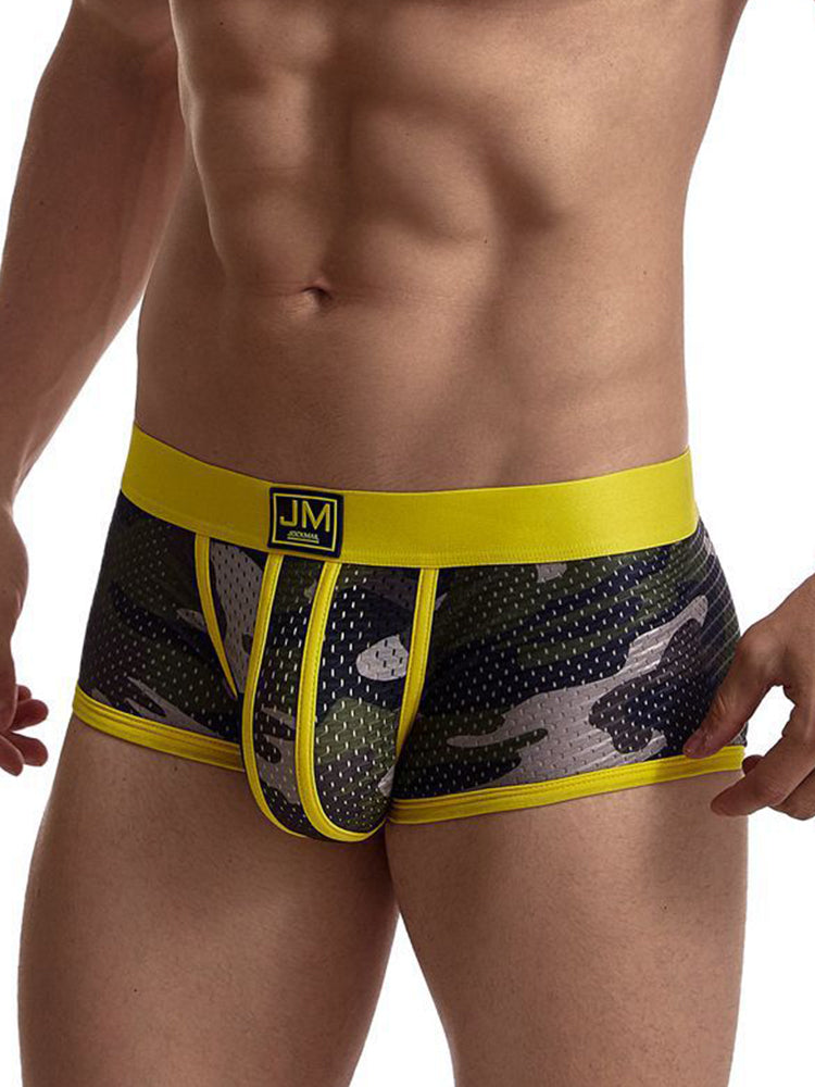 2 Pack Men's Camouflage Print Mesh Supportive Fit Touch-Free Soft-Touch Trunks | dmunderwear detail image 20