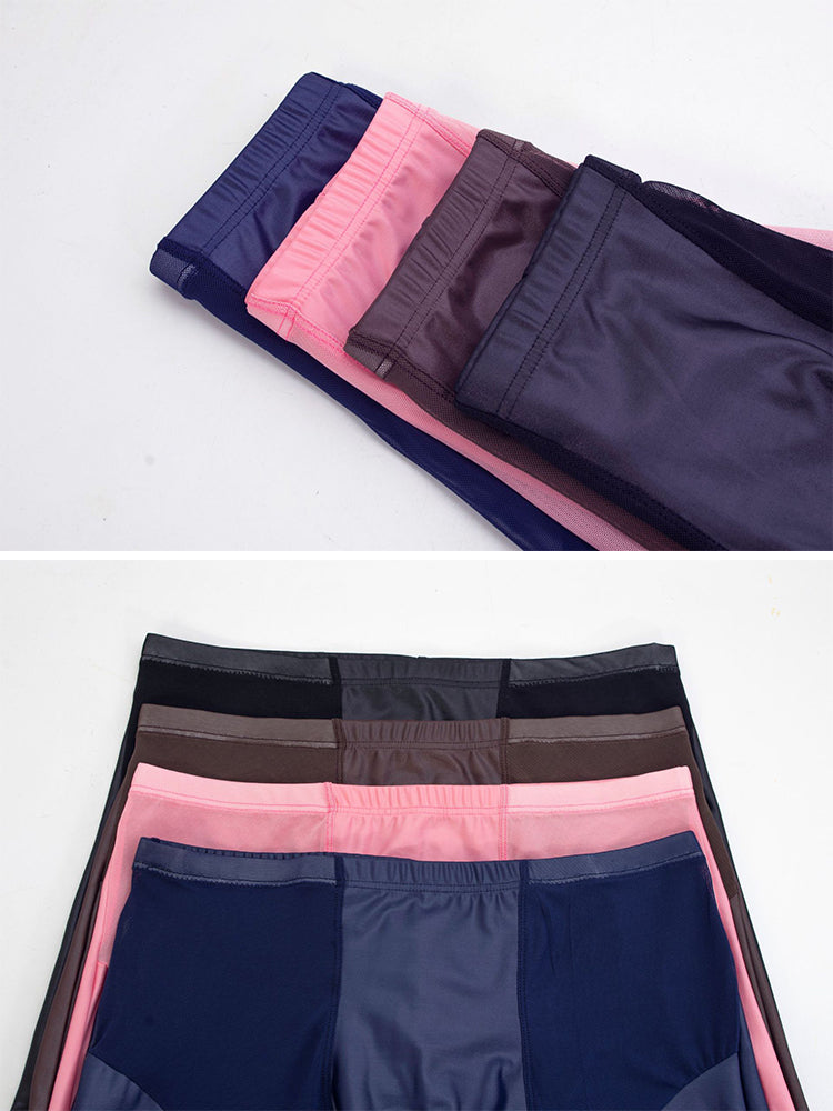 2 Pack Men's Casual Sports Transparent Mesh Midway Briefs | dmunderwear detail image 3