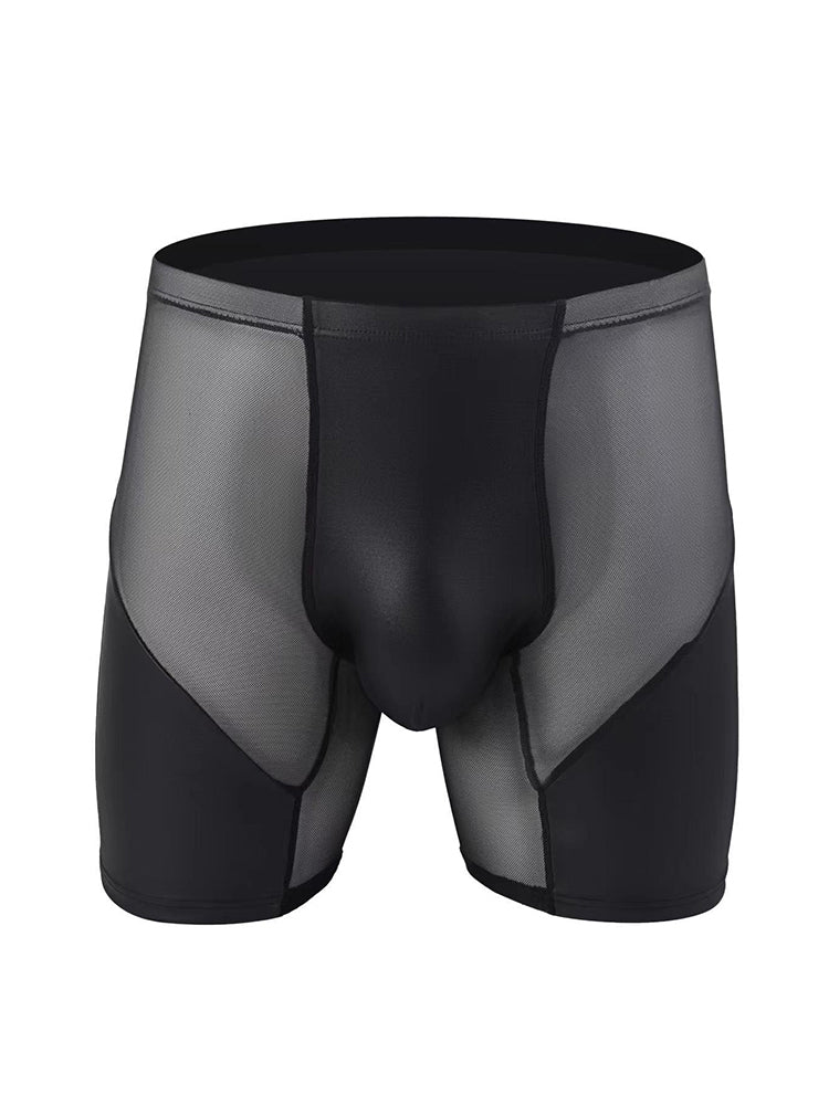 2 Pack Men's Casual Sports Transparent Mesh Midway Briefs | dmunderwear detail image 5