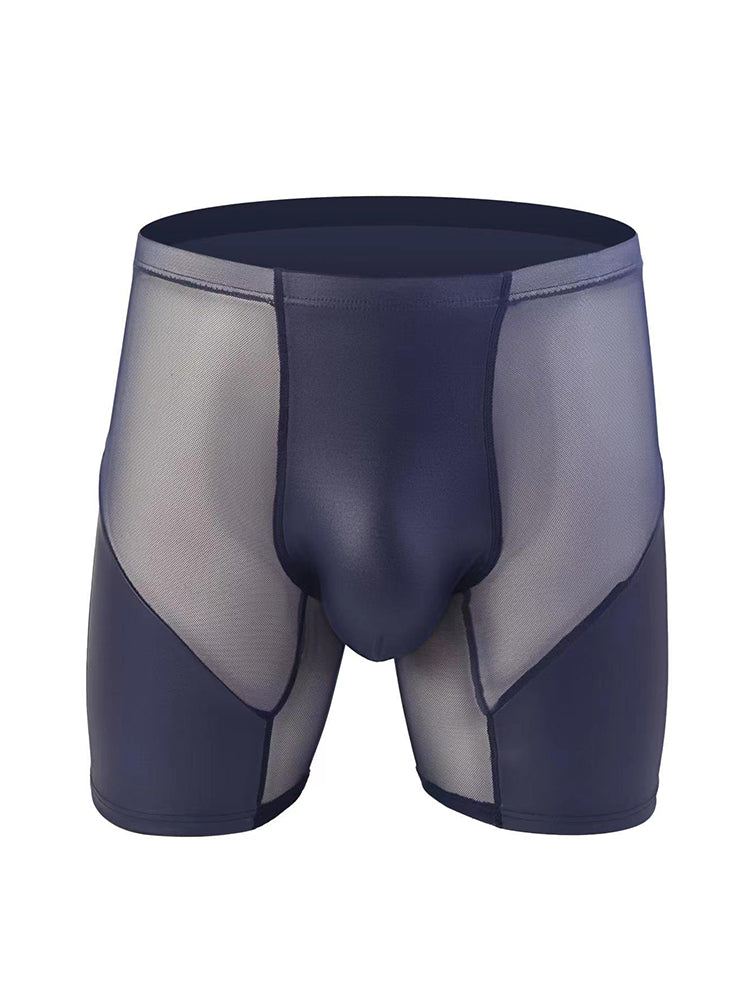 2 Pack Men's Casual Sports Transparent Mesh Midway Briefs | dmunderwear detail image 6