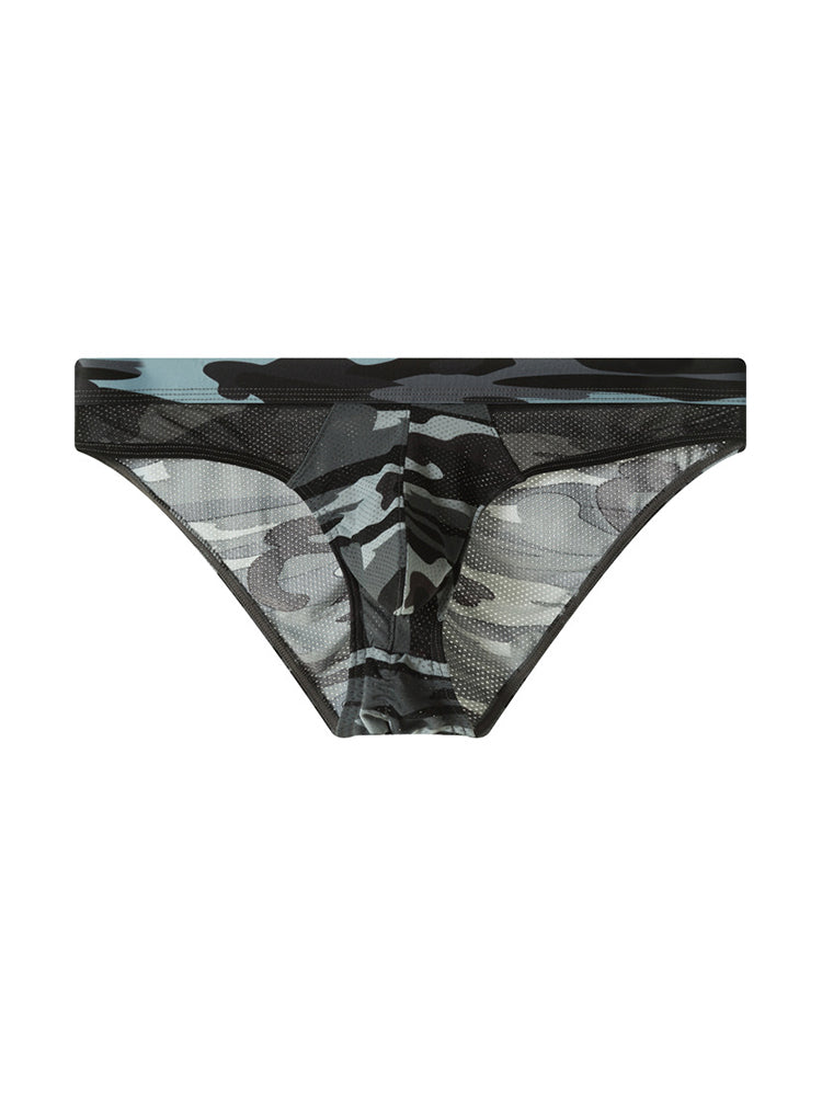 2 Pack Men's Classic Camo Mesh U-Shaped Pouch Breathable Briefs | dmunderwear detail image 10