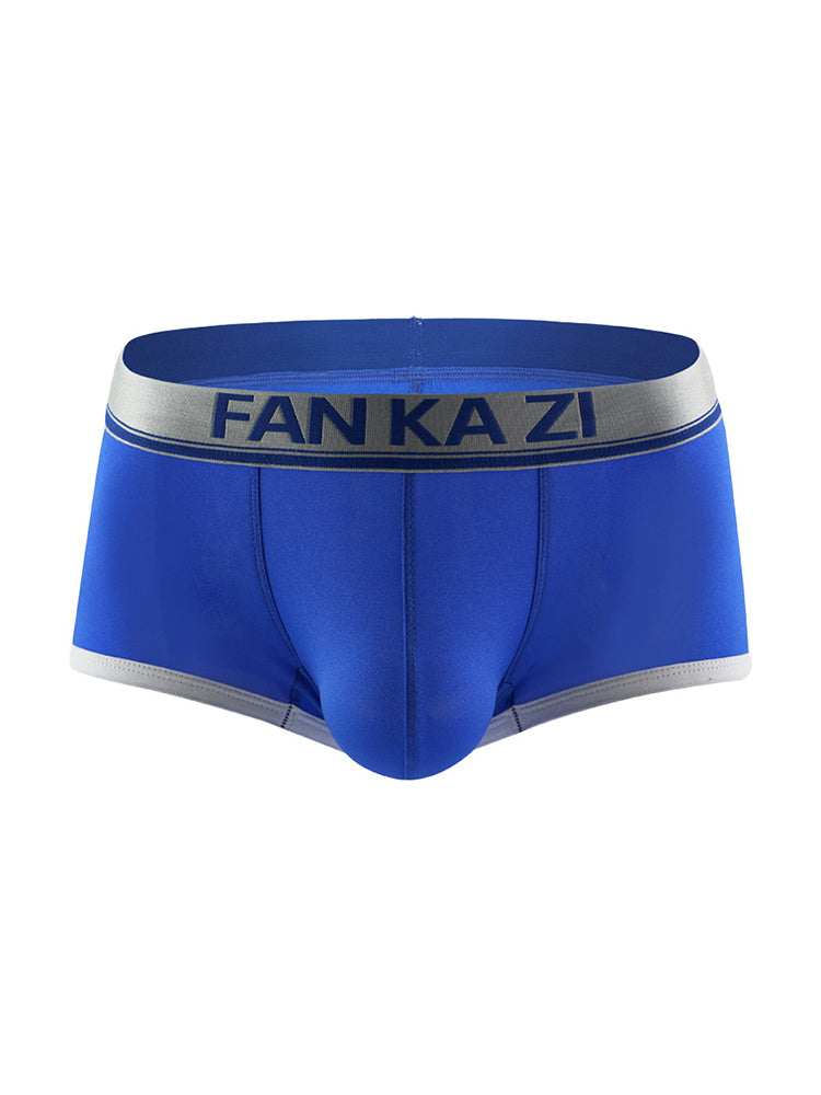2 Pack Men's Color Block U-Pouch Mid-Rise Sporty Trunks | dmunderwear