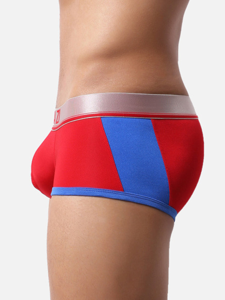 2 Pack Men's Color Block U-Pouch Mid-Rise Sporty Trunks | dmunderwear detail image 11