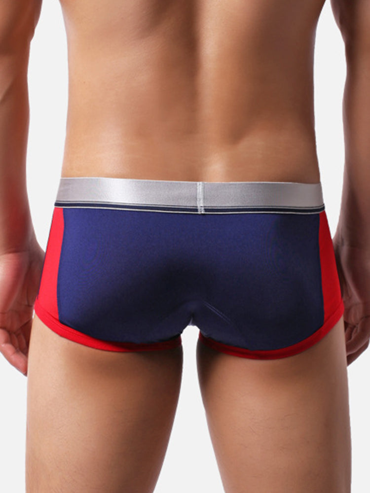 2 Pack Men's Color Block U-Pouch Mid-Rise Sporty Trunks | dmunderwear detail image 14