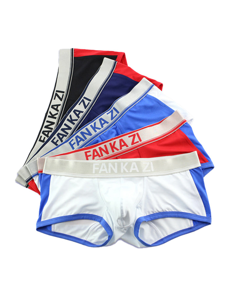 2 Pack Men's Color Block U-Pouch Mid-Rise Sporty Trunks | dmunderwear detail image 15