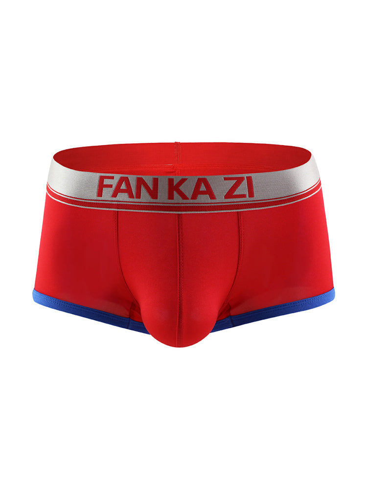 2 Pack Men's Color Block U-Pouch Mid-Rise Sporty Trunks | dmunderwear detail image 19