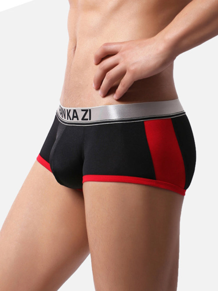 2 Pack Men's Color Block U-Pouch Mid-Rise Sporty Trunks | dmunderwear detail image 6
