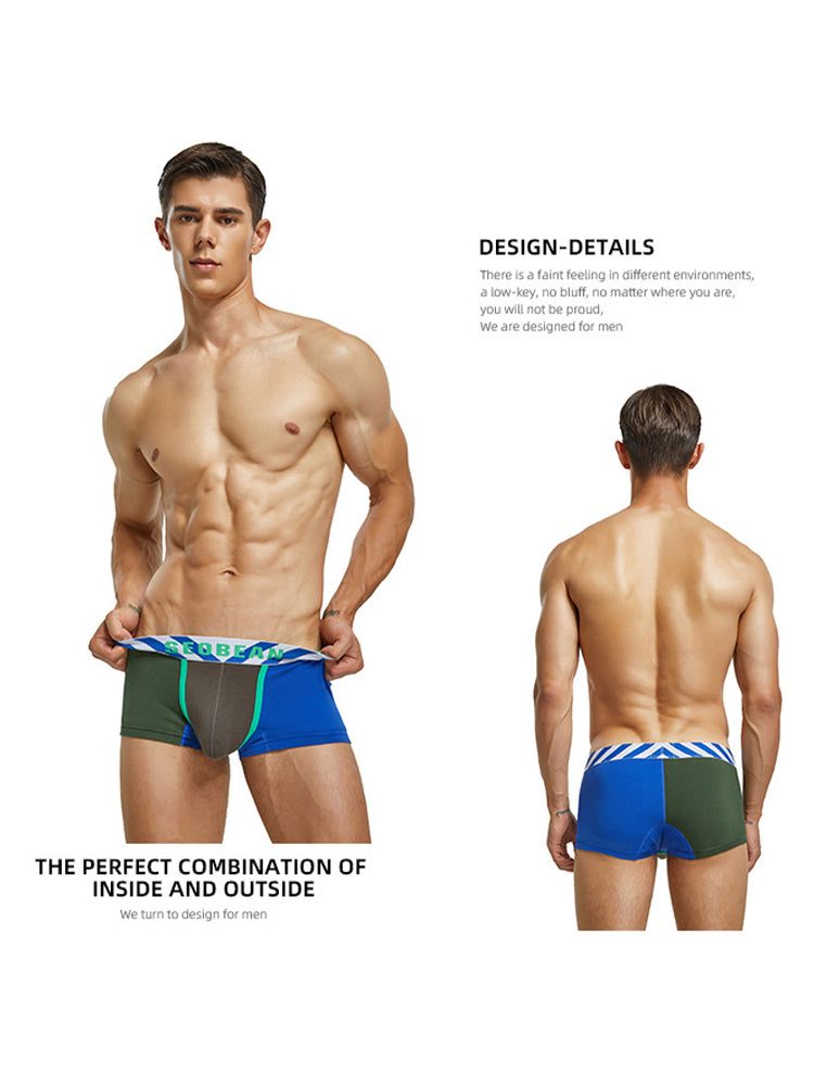 2-pack Men's Colorblock Cotton Boxer Briefs | dmunderwear detail image 11