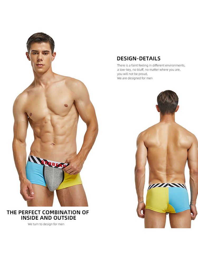 2-pack Men's Colorblock Cotton Boxer Briefs | dmunderwear detail image 12