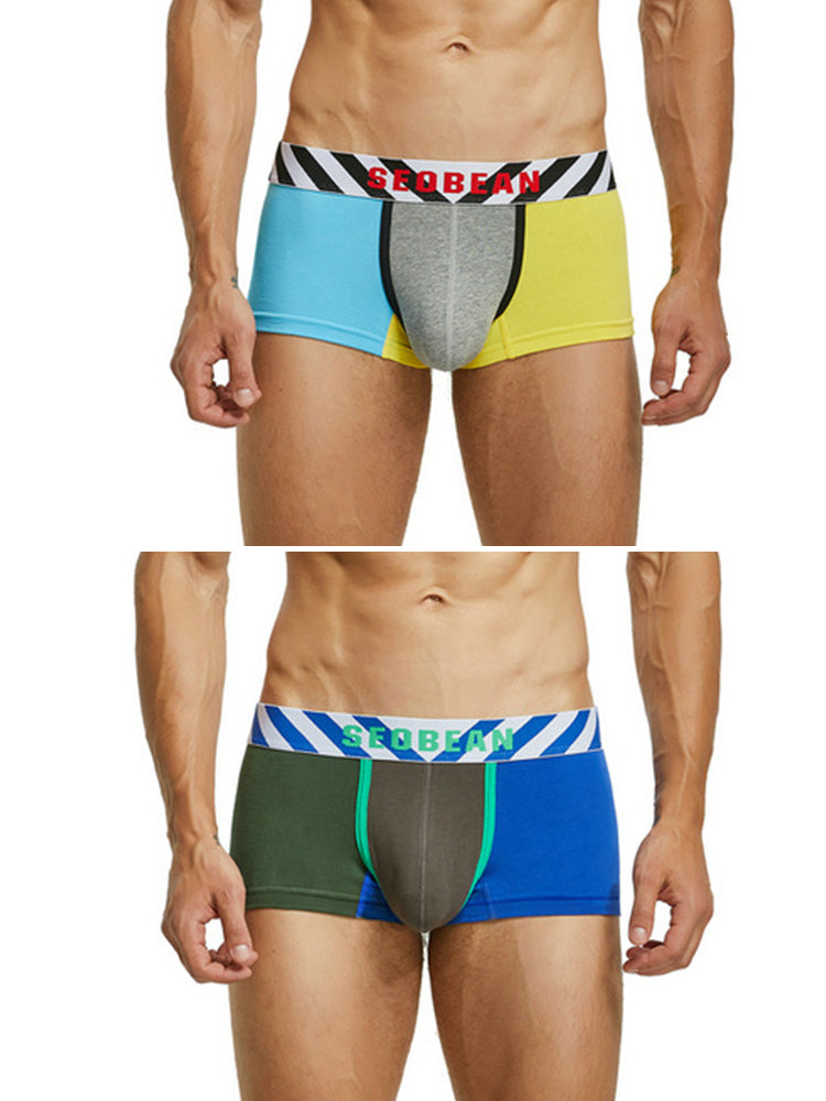 2-pack Men's Colorblock Cotton Boxer Briefs | dmunderwear detail image 14