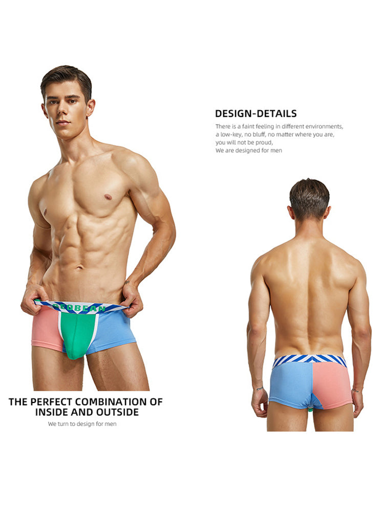 2-pack Men's Colorblock Cotton Boxer Briefs | dmunderwear detail image 15