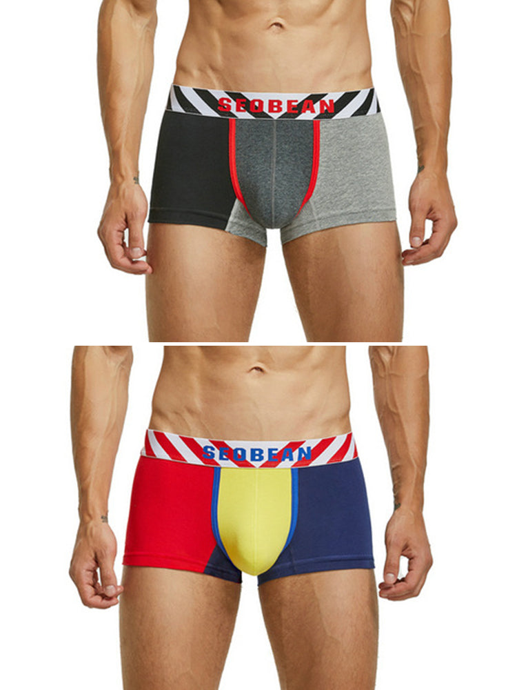 2-pack Men's Colorblock Cotton Boxer Briefs | dmunderwear detail image 2