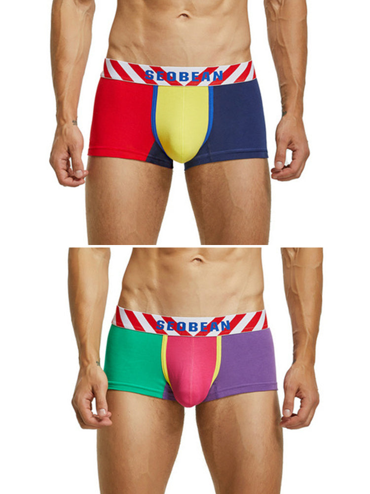 2-pack Men's Colorblock Cotton Boxer Briefs | dmunderwear detail image 20