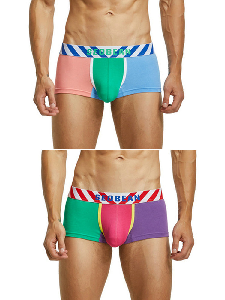 2-pack Men's Colorblock Cotton Boxer Briefs | dmunderwear detail image 8