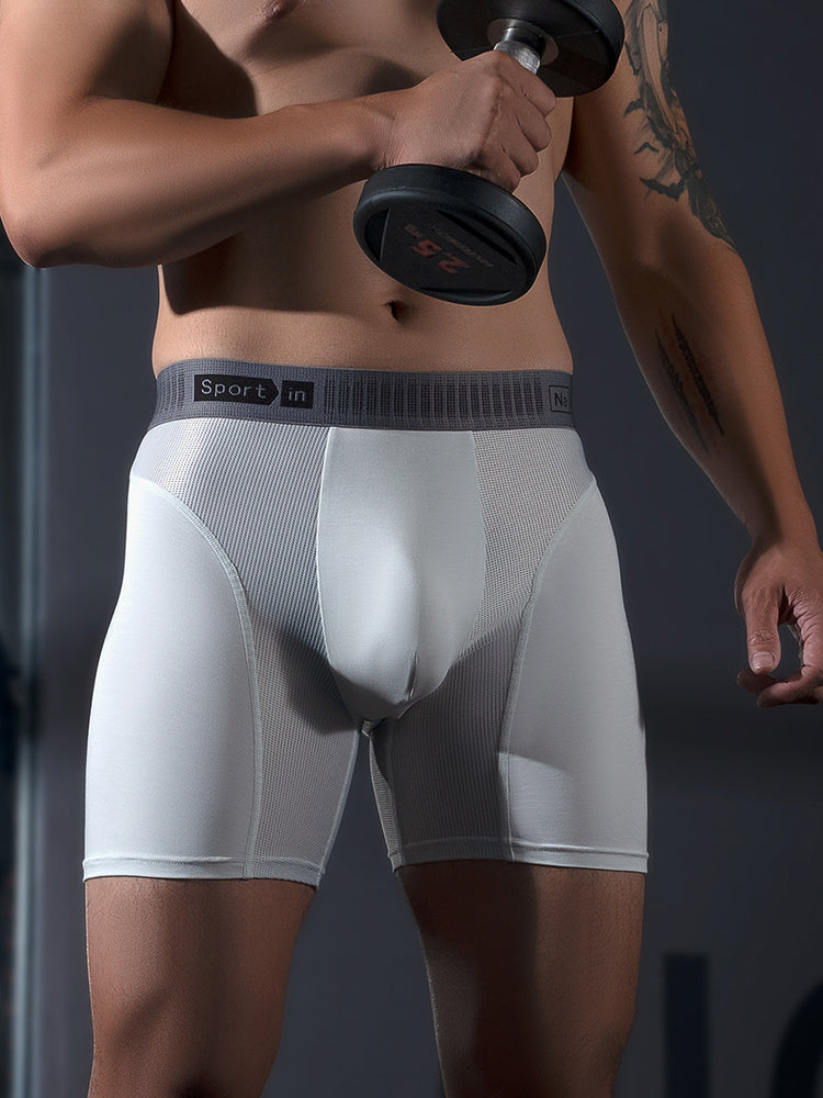 2 Pack Men's Comfort Modal Anti-Chafing Long-Leg Sports Midway Briefs | dmunderwear detail image 11