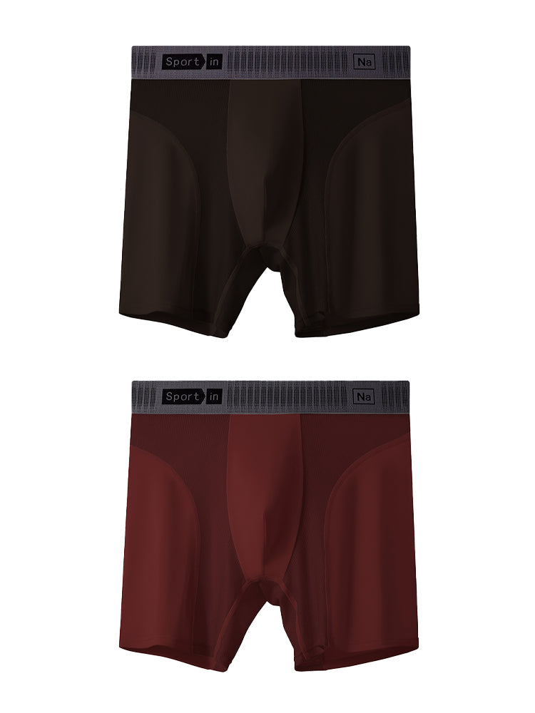 2 Pack Men's Comfort Modal Anti-Chafing Long-Leg Sports Midway Briefs | dmunderwear detail image 14