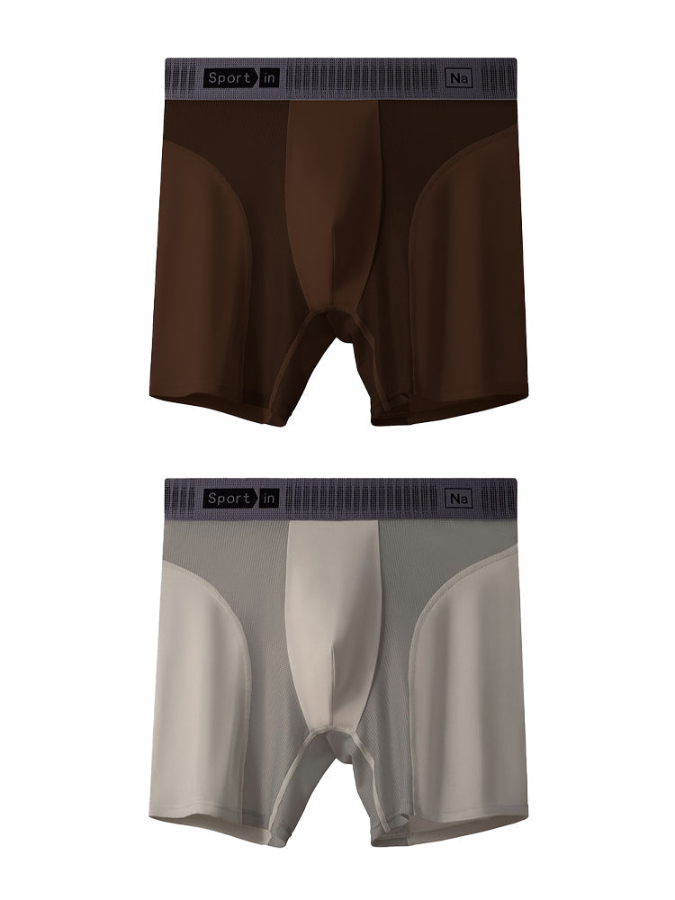 2 Pack Men's Comfort Modal Anti-Chafing Long-Leg Sports Midway Briefs | dmunderwear detail image 2