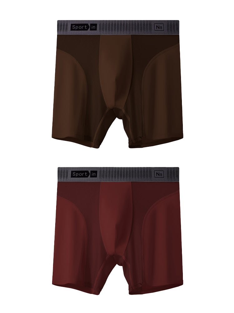 2 Pack Men's Comfort Modal Anti-Chafing Long-Leg Sports Midway Briefs | dmunderwear detail image 20