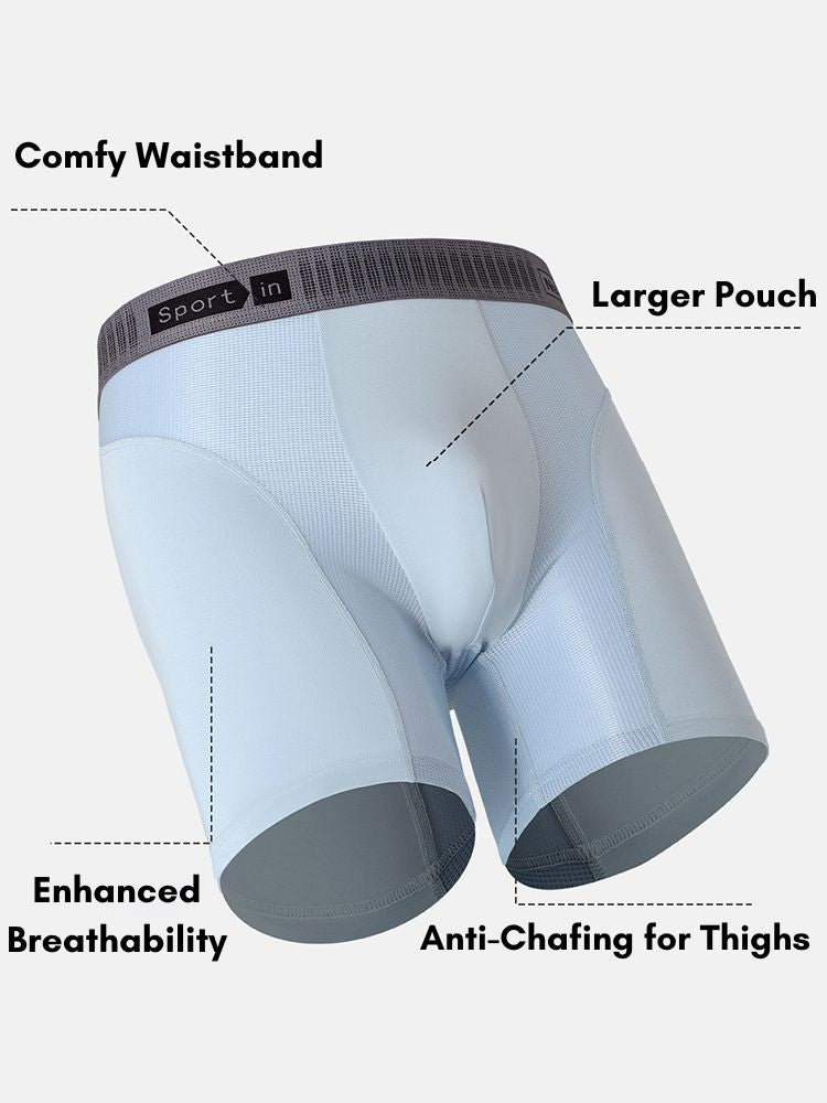 2 Pack Men's Comfort Modal Anti-Chafing Long-Leg Sports Midway Briefs | dmunderwear detail image 3