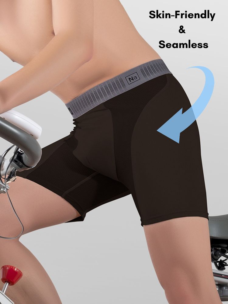 2 Pack Men's Comfort Modal Anti-Chafing Long-Leg Sports Midway Briefs | dmunderwear detail image 7