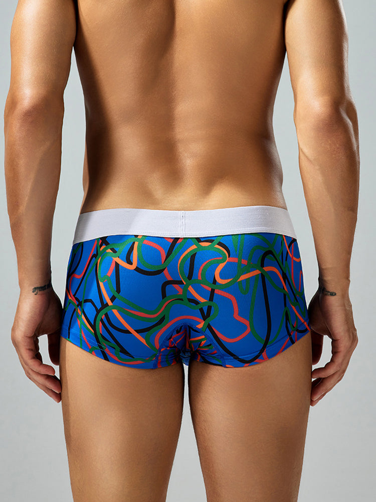 2 Pack Men's Comfortable Breathable Messy Lines Polyester Boxer Briefs | dmunderwear detail image 9