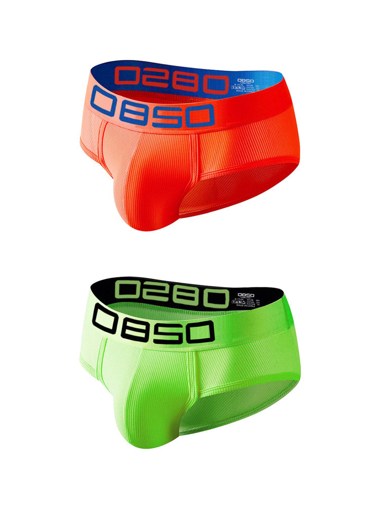 2 Pack Men's Comfortable Breathable Sports Solid Color Briefs | dmunderwear detail image 2
