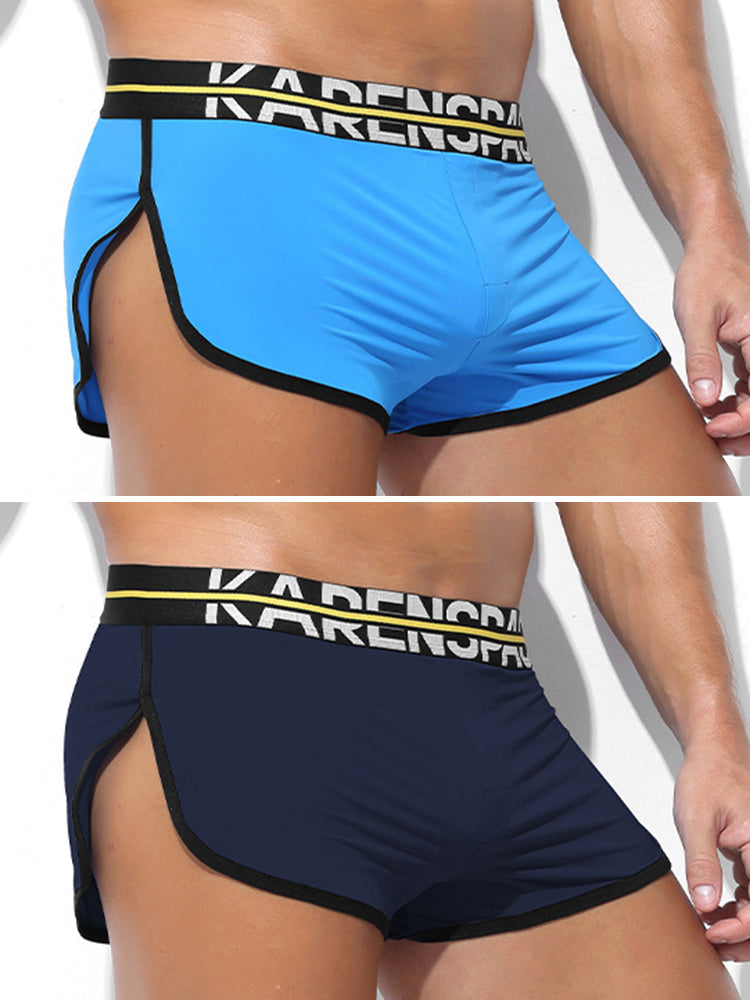 2 Pack Men's Comfortable Lounge Sport Boxer Briefs | dmunderwear detail image 12