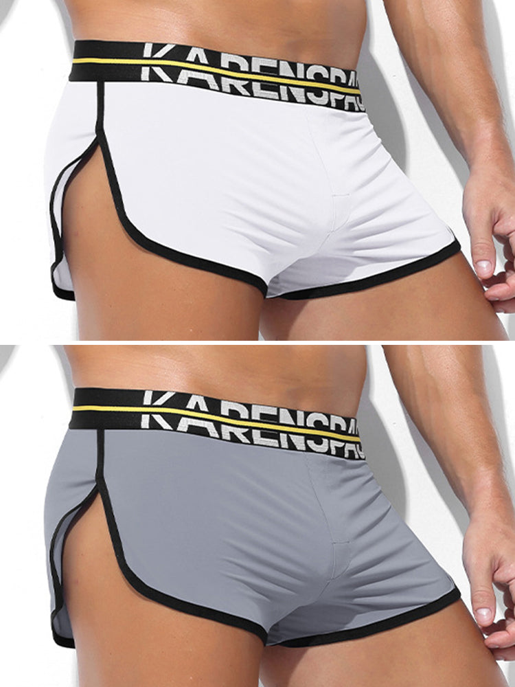 2 Pack Men's Comfortable Lounge Sport Boxer Briefs | dmunderwear detail image 2