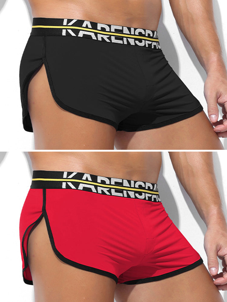 2 Pack Men's Comfortable Lounge Sport Boxer Briefs | dmunderwear detail image 7
