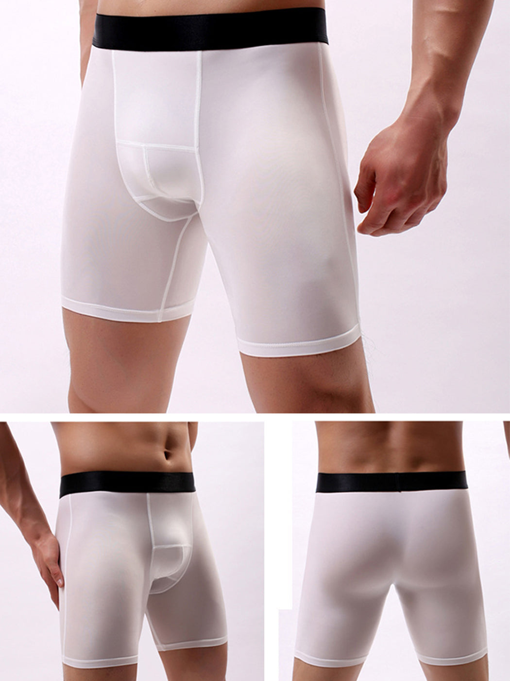 2 Pack Men's Compression Athletic Boxer Briefs | dmunderwear detail image 11