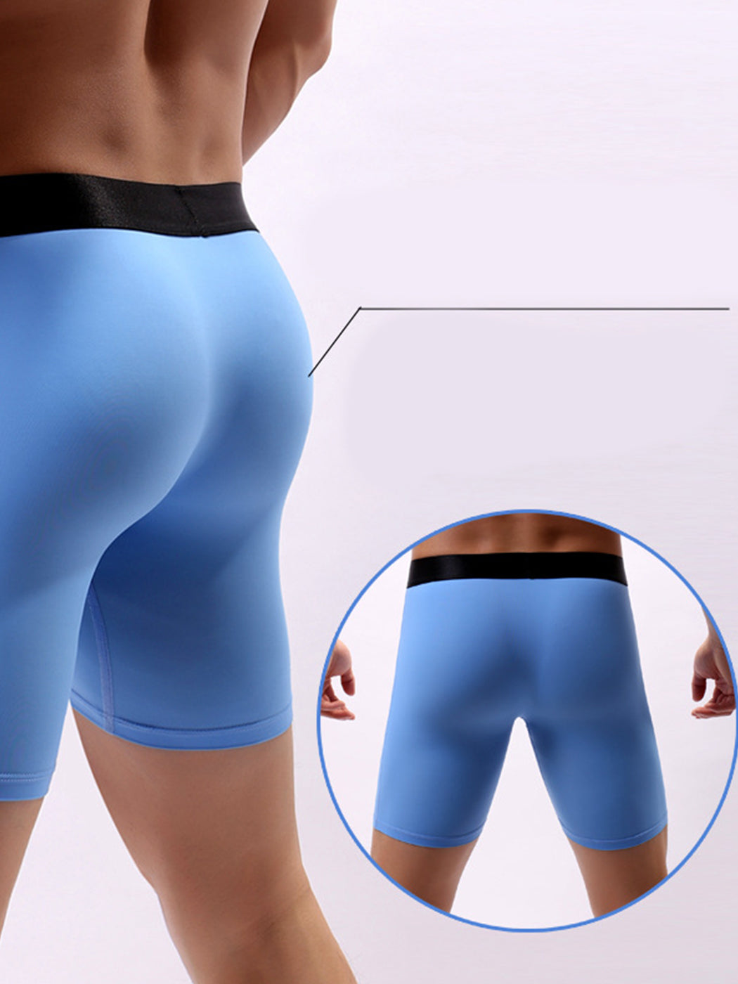 2 Pack Men's Compression Athletic Boxer Briefs | dmunderwear detail image 3