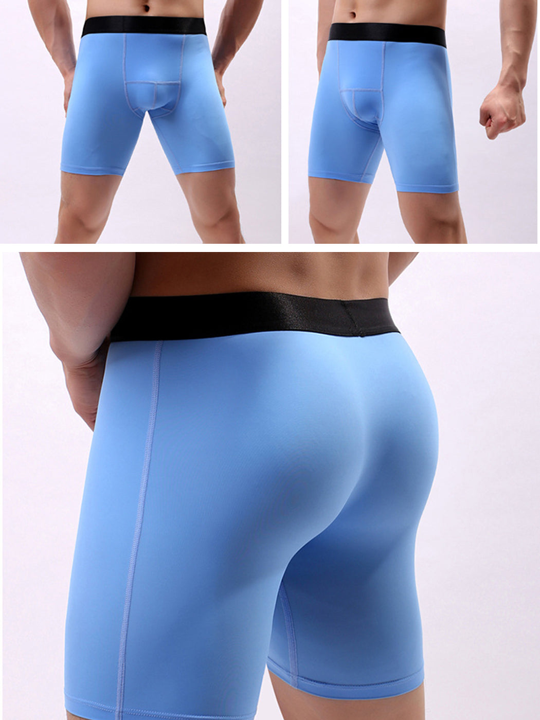 2 Pack Men's Compression Athletic Boxer Briefs | dmunderwear detail image 9