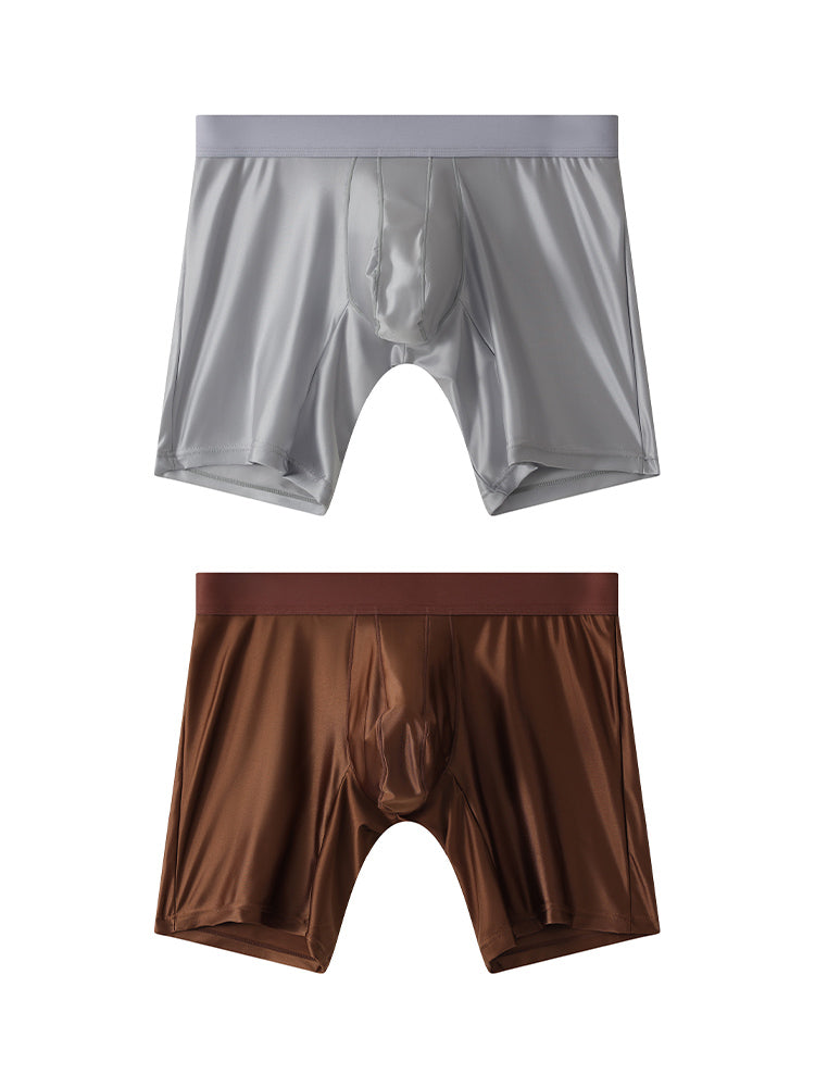 2 Pack Men's Contoured Pouch Casual & Sporty Anti-Chafing Boxer Briefs | dmunderwear detail image 17