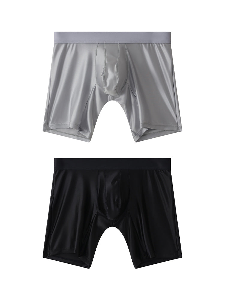 2 Pack Men's Contoured Pouch Casual & Sporty Anti-Chafing Boxer Briefs | dmunderwear detail image 2