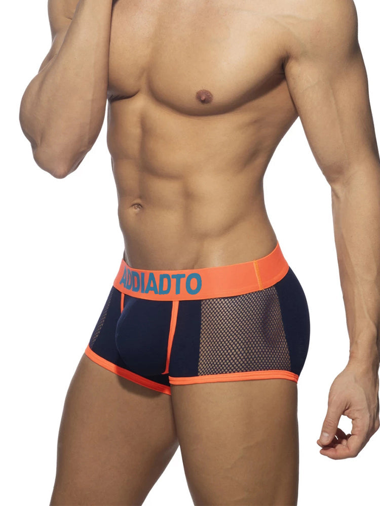 2-pack Men's Contrast Color Mesh High Elastic U-convex Three-dimensional Pouch Sports Boxer Shorts | dmunderwear detail image 11
