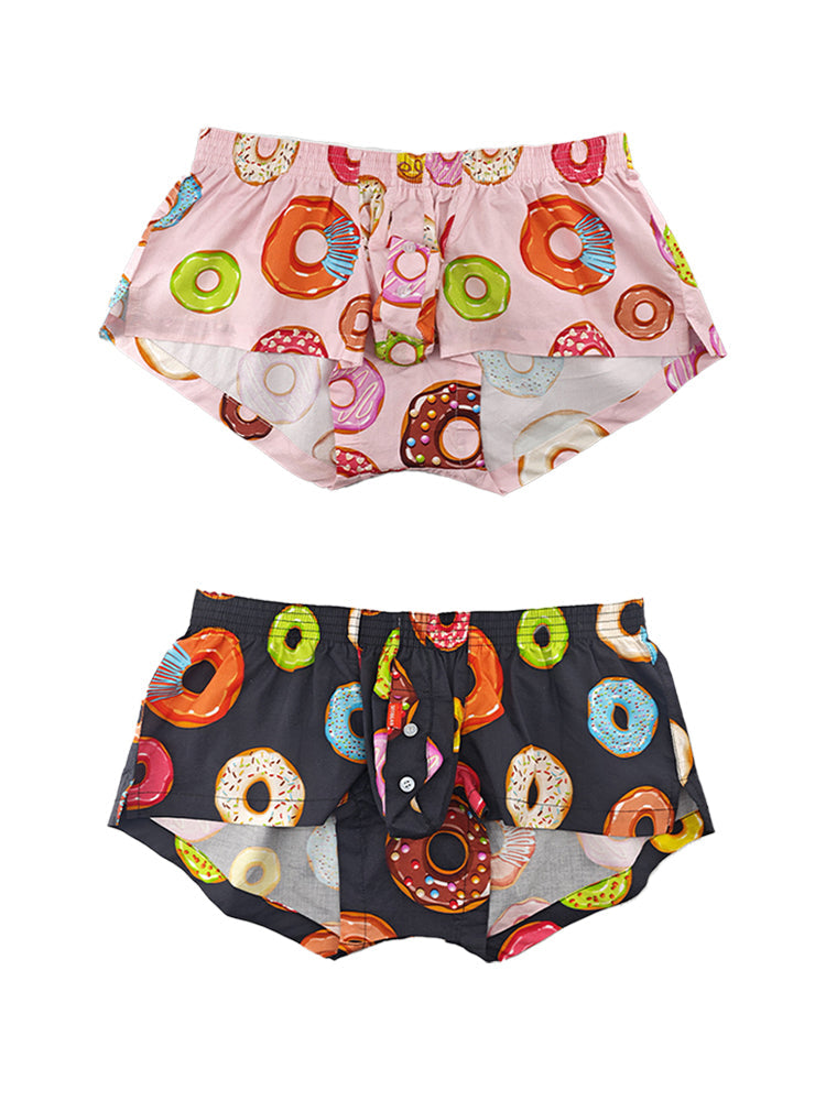 2 Pack Men's Cotton Casual Trunks Underwear | dmunderwear detail image 2