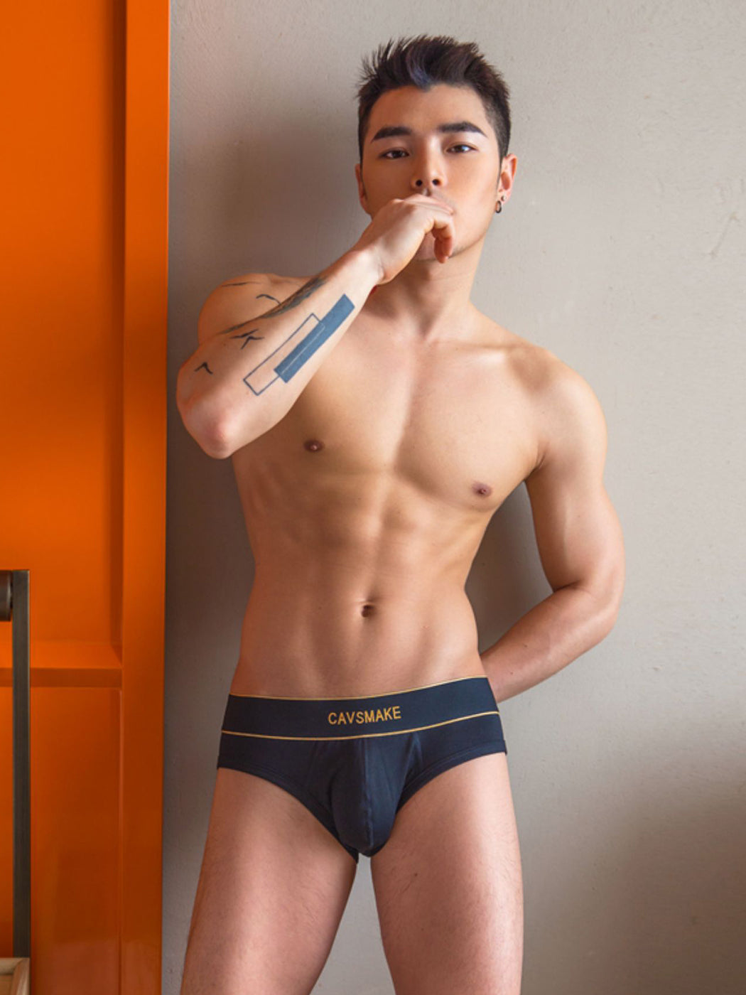 2 Pack Men's Cotton Sexy U-Convex Design Briefs & Trunks | dmunderwear detail image 5