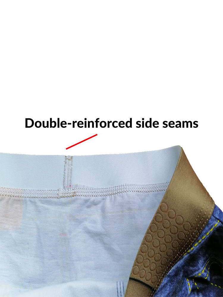 2 Pack Men's Denim Printed Cotton Boxer Briefs | dmunderwear detail image 10