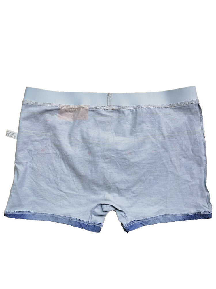 2 Pack Men's Denim Printed Cotton Boxer Briefs | dmunderwear detail image 17